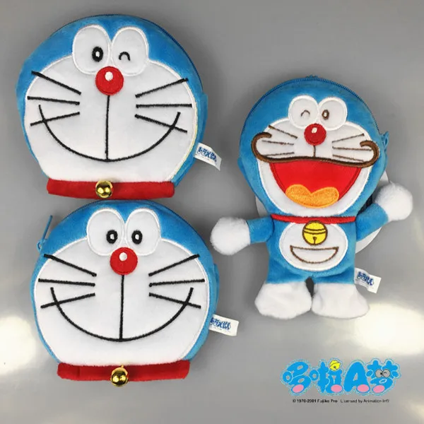 

Monedero Trousse Kawaii Doraemon Fuzzy Plush Coin Purse Fat Change Bag Bags Handbag Zip Money Card Storage Holder 14x8.5cm New