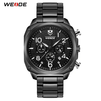 

WEIDE Mens Sports Stainless steel Strap Bracelet Band quartz Movement Fashion Casual Three dials Water Resistant Wristwatches