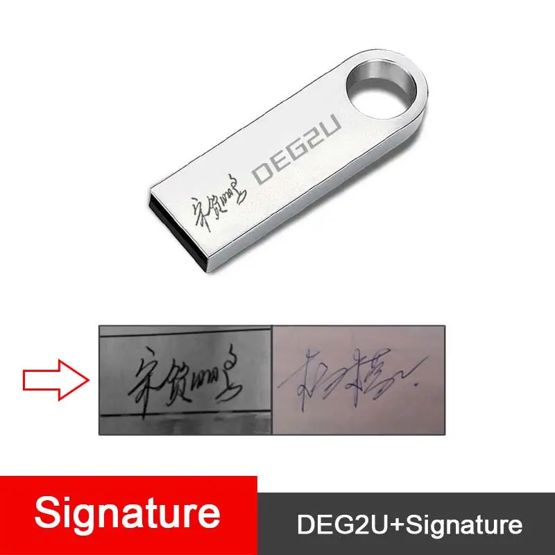 DEG2U-Plus Signature Usb флеш-накопитель с индивидуальным логотипом, 16 ГБ, 32 ГБ, 8 ГБ, флешка, металлический серебристый USB, 4 Гб, 128 ГБ, диск DJ, карта памяти, 64 ГБ - Цвет: DEG2U-Plus Signature