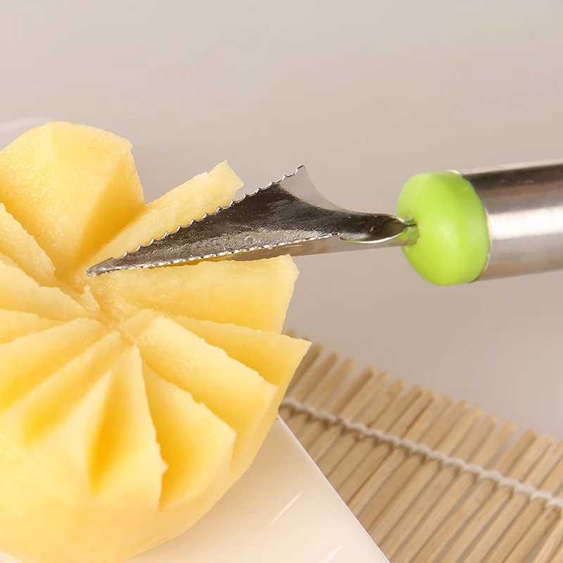 Нержавеющая сталь Дыня шариковый нож для резьбы фруктов двухсторонняя лопатка для дыни инструмент для резьбы овощей