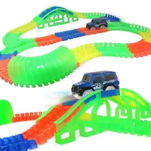COOLPLAY DIY Tracks Assembly Toy Glow Racing Track Toy Car with Light Model Car Child Toy DIY Funny Puzzle Toys Gift for Kid B neje yw0006 1 diy assembly dynamic creative saline salt water powered toy car blue white