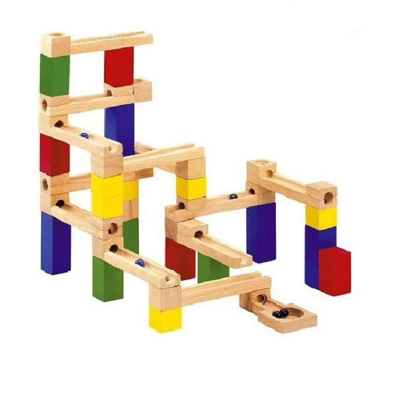 

Kid's Soft Wooden Blocks Set 33pcs With Balls Building Blocks Educational Toy High Quanlity