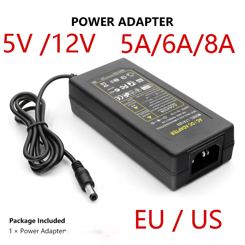 Источник питания Светильник ing адаптер трансформаторы AC 12 V 5 V 5A 6A 8A DC 220V к DC 12 V Вольт 5 V адаптер питания импульсный светодиодный светильник