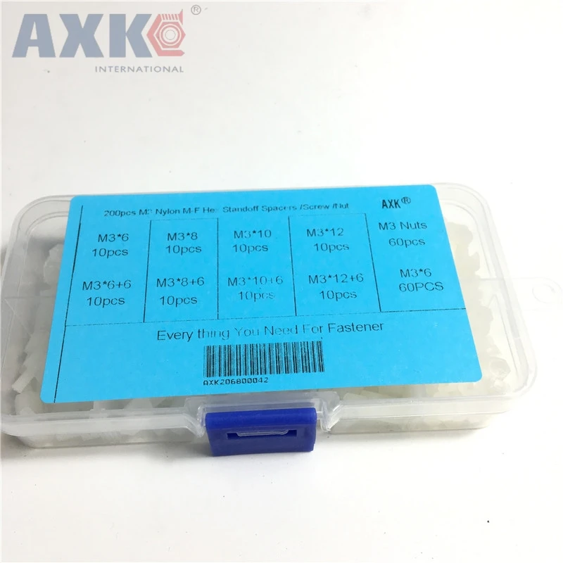180Pcs/lot M2 M2.5 M3 Female Male Hex Nylon Standoff Spacer Column For PCB Motherboard Fixed Plastic Spacing Screws Set
