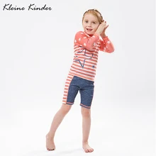 Детский купальный костюм для девочек; коллекция года; летний солнцезащитный купальный костюм с длинными рукавами из двух предметов для девочек; одежда для купания пляжная одежда для бассейна