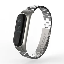 ZGPAX для mi Band 3 2 ремешок Ремешок для Xiaomi mi Band 3 2 браслет металлический браслет из нержавеющей стали смарт-Браслет замена