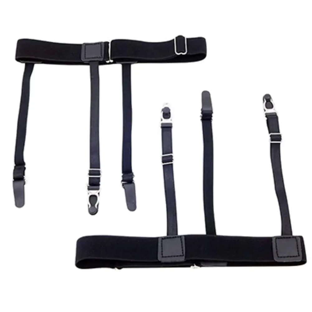 

Women And Men Black Anti-wrinkle Non-slip Shirt Clip Anti-off Hoist Clip Anti-slip Strap Thigh Ring Garter Belt