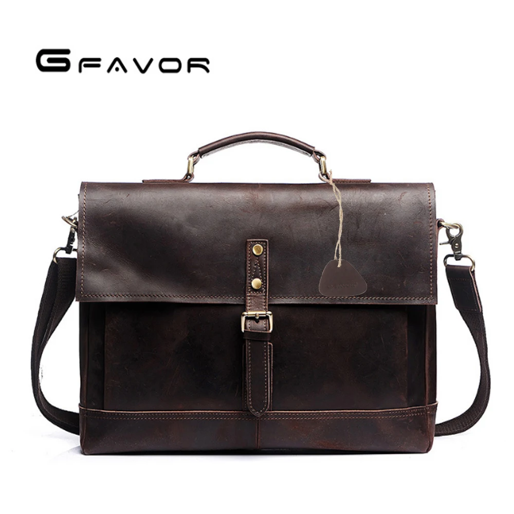 

Leather Messenger Bag for men | Executive Laptop Briefcase for Business and Work Office | Durable & Stylish Satchel Bag Brown