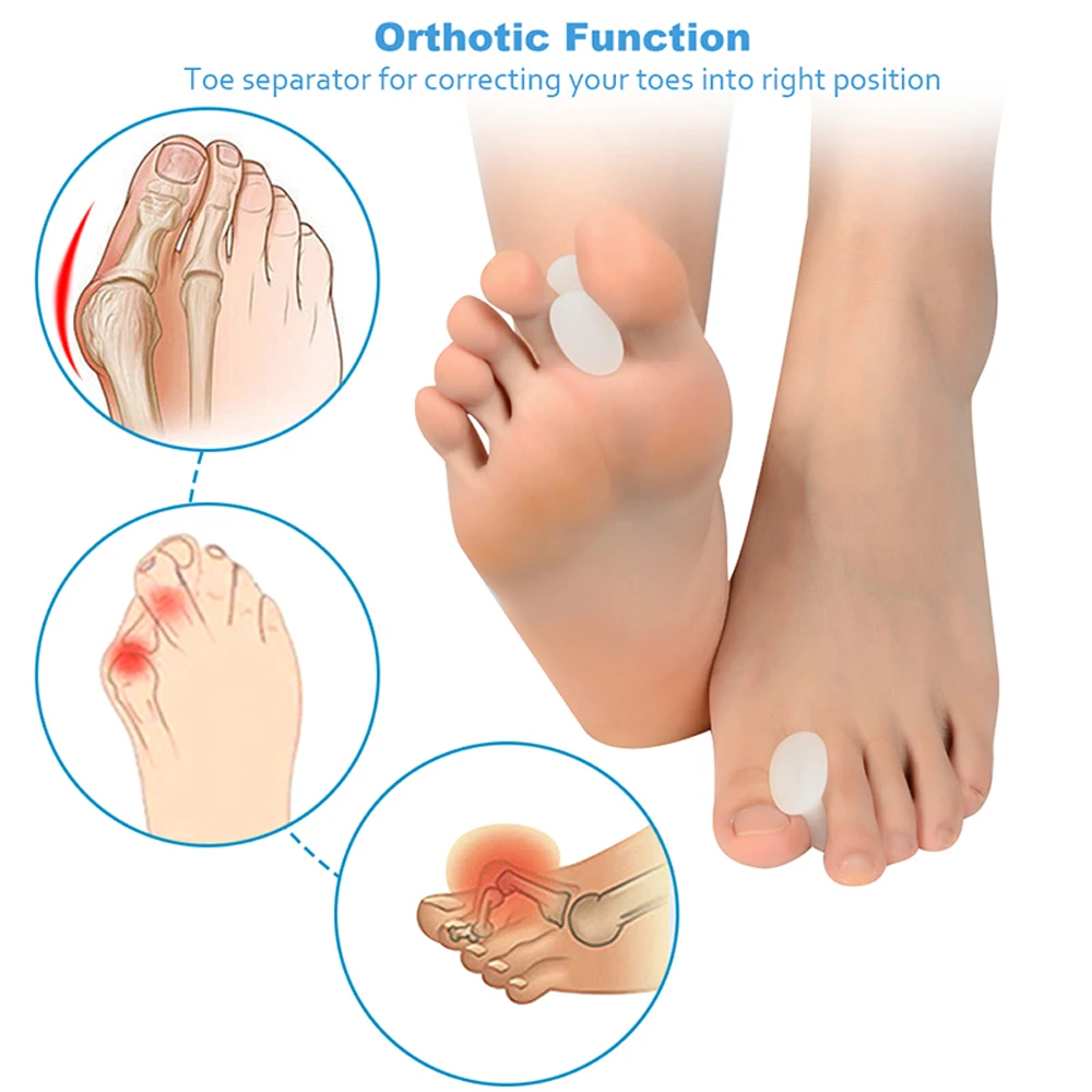 2 шт. силиконовый разделитель для большого пальца сепаратор для Bunion корректирующий Hallux вальгусный большой палец перекрывающий ремонт кости ортопедический выпрямитель вставки