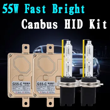 

2020 NEW 55W Canbus HID Kit H7 H1 H11 HB3 HB4 9012 D2H 5500K Fast Bright HID light Bulb Super Canbus Ballast HID Headlight Kit