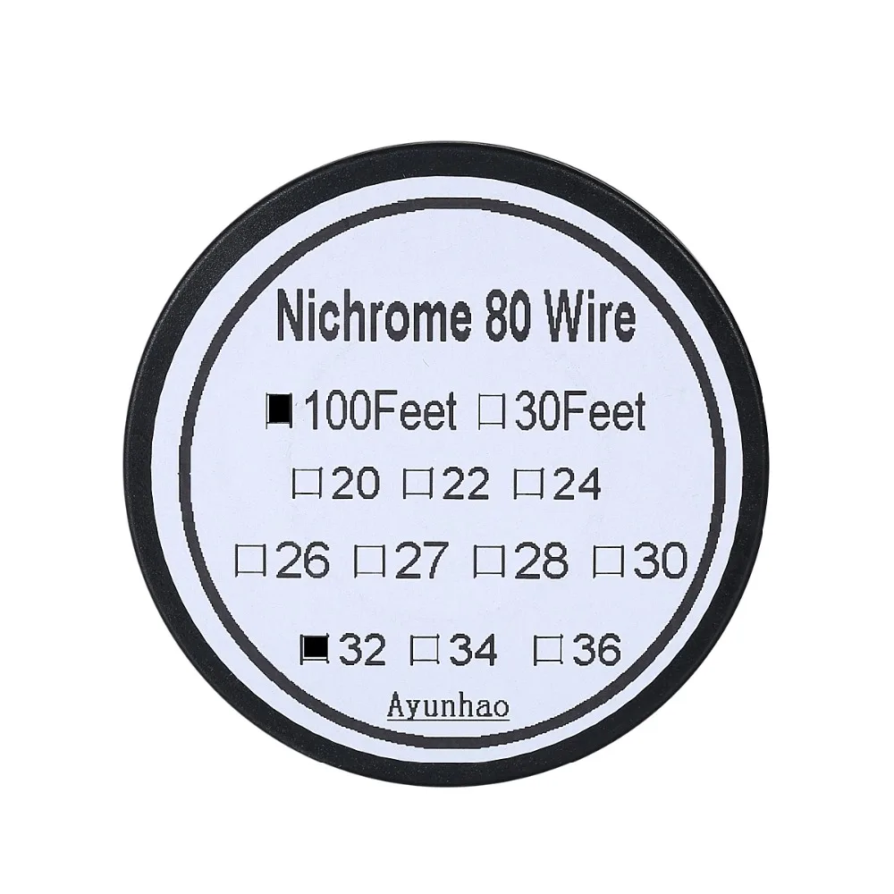 

Nichrome 80 wire 32 Gauge 100 FT 0.2mm Cantal Resistance Resistor AWG DIY atomizing core
