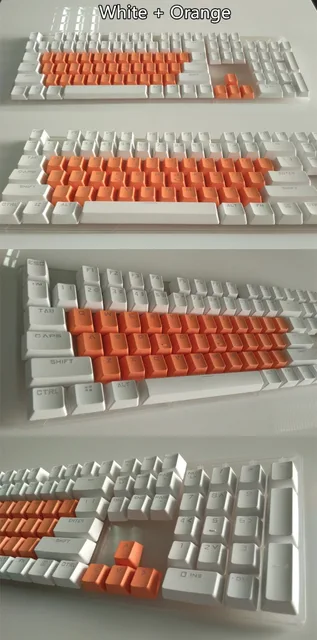 IKBC 104 PBT Double shot Color Translucidus Backlit  Mechanical Keycap For Cherry/NOPPOO/PLU/HPE/Ducky/Filco Mechanical Keyboard