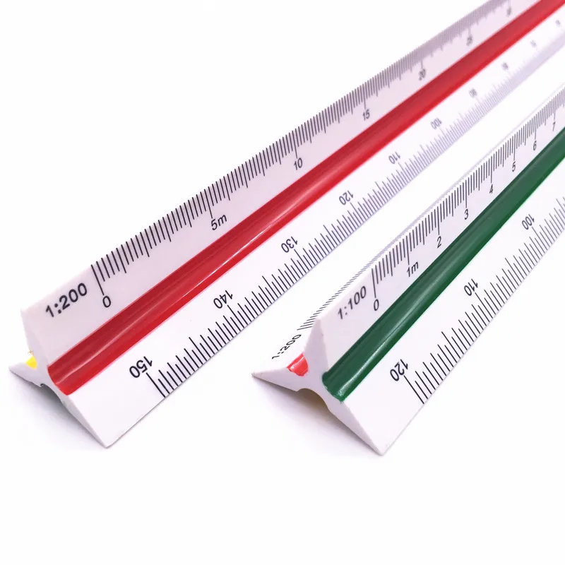 

1pcs Tri-scale Precision Ruler 8930 Multifunction Foot Design Drawing Drawing Measurement Tool 30cm