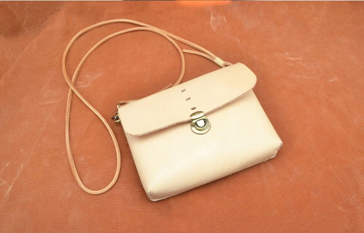 DIY women message bag leather craft PVC sewing pattern with stitch hole template cut mold 1set