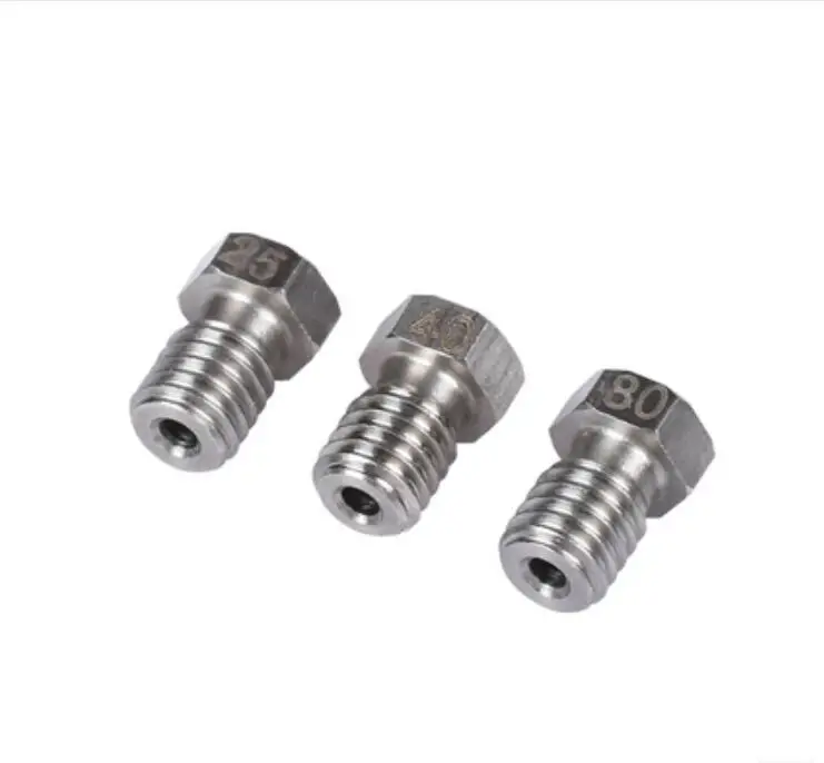 3D Printer Parts E3D V5 V6 M6 SCREW Nozzles For 3D Printer Stainless steel nozzle 0