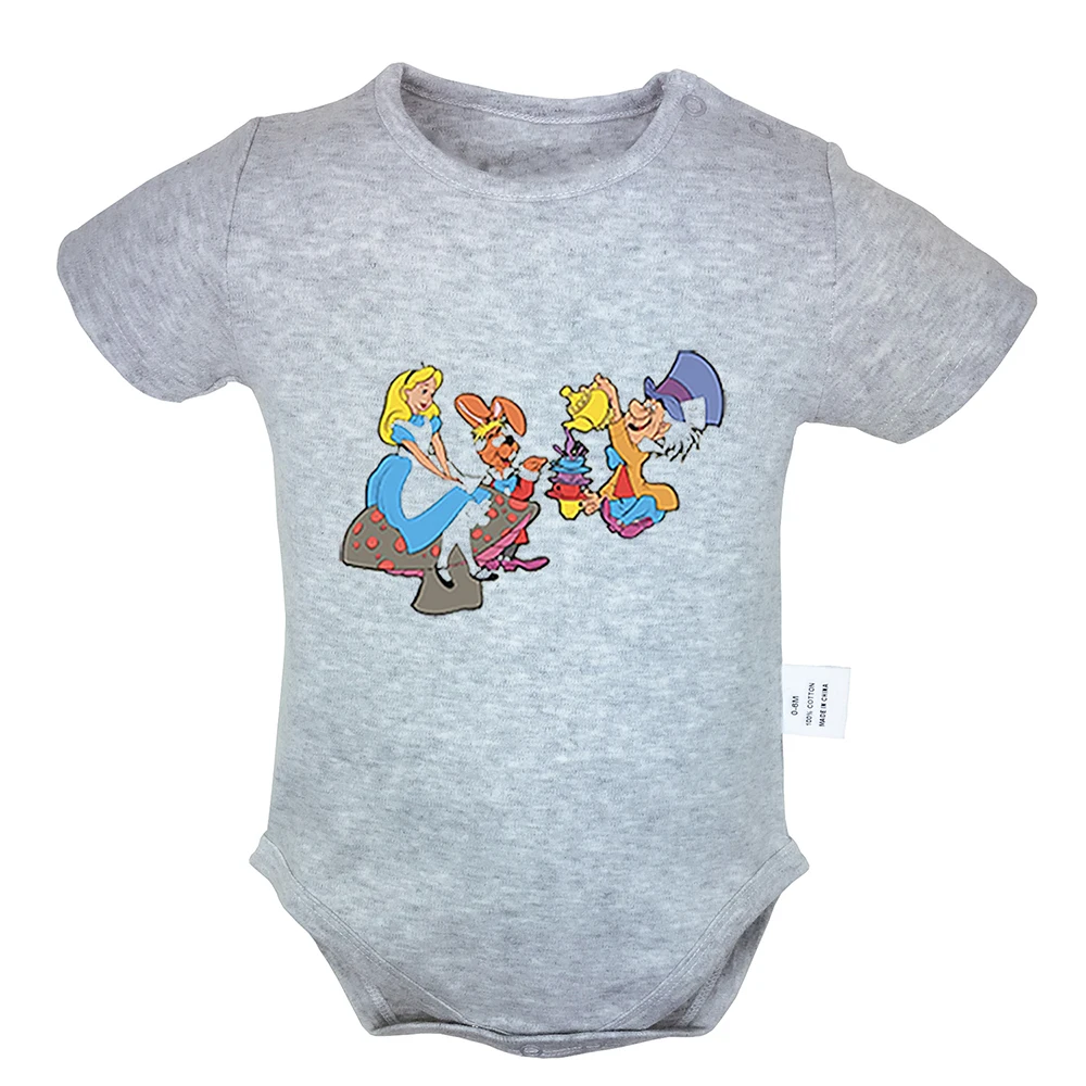 ifBaby515GD Милый рисунок Алисы в стране чудес, кролик, Униформа-комбинезон для новорожденных мальчиков и девочек, боди с принтом для младенцев, одежда, комплекты из хлопка - Цвет: ifBaby515GD