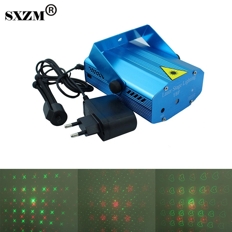 

SXZM Mini Led Stage light Red&Green laser light AC110V 220V laser projector party entertainment disco fairy lighting
