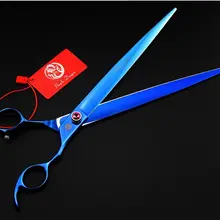 637#10 ''27 см бренд фиолетовый дракон высшего класса Парикмахерские ножницы JP 440C красный драгоценный камень для кошек, собак и домашних животных ножницы для стрижки животных