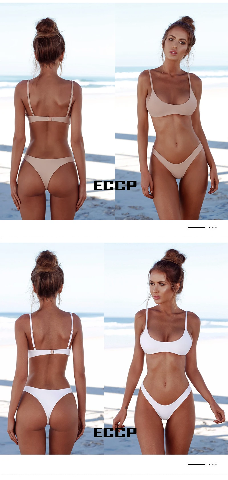 2018 New Summer Women Solid Bikini Set Push-up UnPadded Bra Swimsuit Swimwear Triangle Bather Suit Swimming Suit biquini (3)