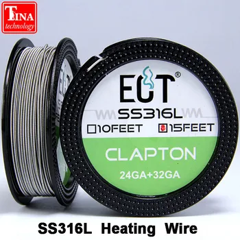 

Original ECT SS316L Heating Wire 15 feet/roll Alien DIY Wire Coil Clapton wire for RDA RBA Atomizer Vape Premade Coil Tank