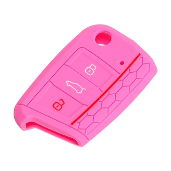

For VW Volkswagen Golf 7 mk7 Skoda Octavia A7 New Polo Silicone Key Protect Bag Auto Accessories 3 Button Car Key Cover Case