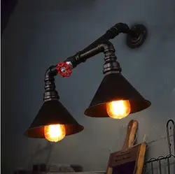 2 огни водопровод Винтаж промышленные Эдисон бра Лофт Стиль Настенные светильники для бар проход дома lamparas де сравнению