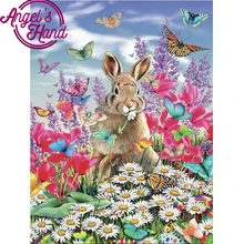 5d, DIY, полный, алмазная вышивка кролик, цветок, фото на заказ, Алмазный живопись, вышивка крестом, 3D, Алмазная мозаика, украшения, рождественские