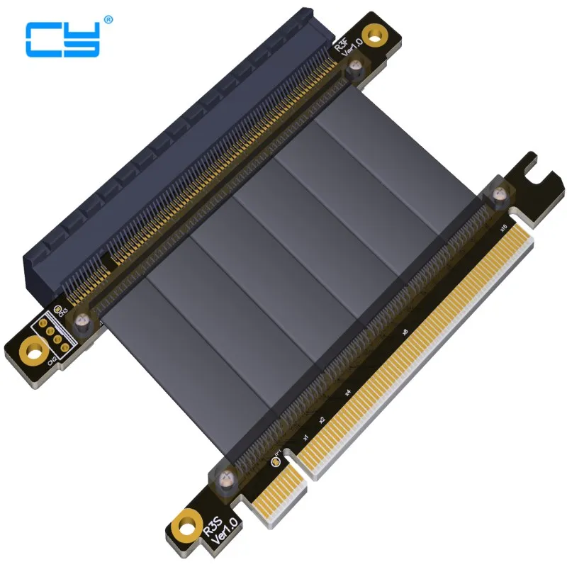 

Elbow Design Gen3.0 PCI-E 16x To 16x 3.0 Riser Cable 5cm 10cm 20cm 30cm 40cm 50cm PCI-Express pcie X16 Extender Right Angle