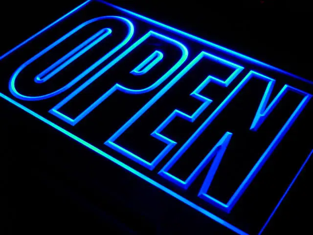 

i097 OPEN Shop Display Cafe Business LED Neon Light Sign On/Off Switch 20+ Colors 5 Sizes