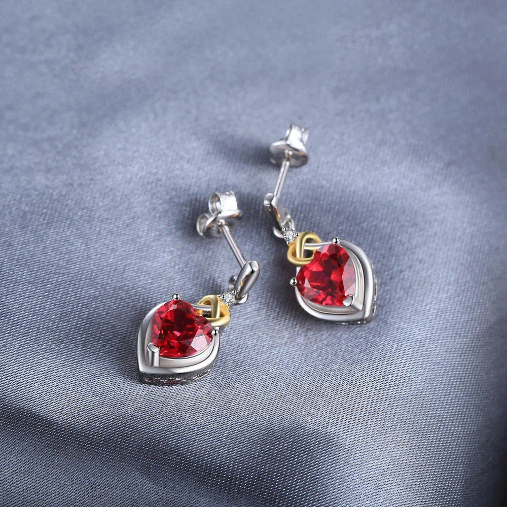 JewelryPalace Любовь Узел Сердце 3.4ct Создания Красный Рубин Годовщина Падения Мотаться