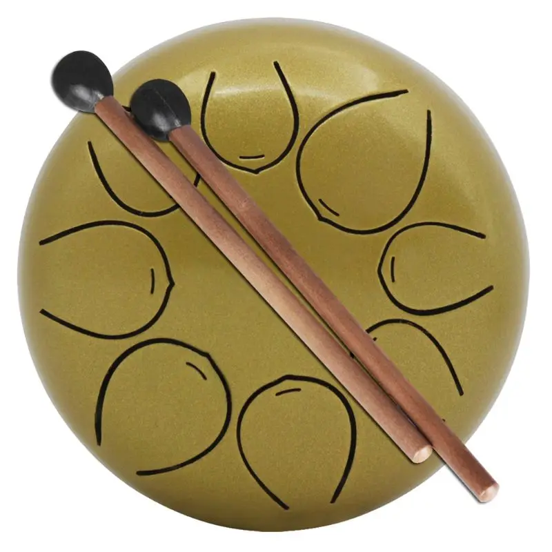 

Mini Steel Tongue Drum with Mallet Bag 5 Inch 8 Tone for Meditation Yoga Zen Accessory