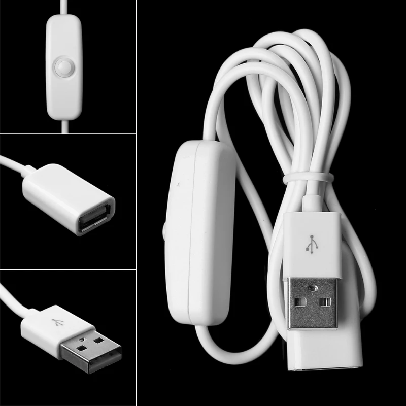 USB 2,0 Мужской к женскому Удлинительный кабель для передачи данных с переключателем для ПК ноутбука USB флэш-накопитель кардридер жесткий диск принтер камера USB