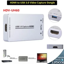 Portable Capture Card Full HD 1080P Small HDMI Capture Device to USB 3.0 Video Audio Stream Capture Dongle Device Adapter