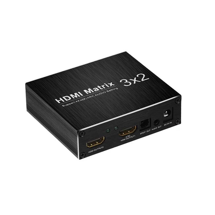 HDMI матрица 3x2 коммутатор splitter 4 к К с SPDIF и мм 3 5 аудио экстрактор поддержка ARC для HDTV