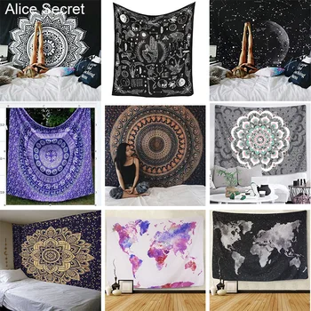 

Big Size Mandala Tapestry India Polyester Printed Tapestry Boho Printed Bedspread Cover Home Decoration Bedsheet Wall Art