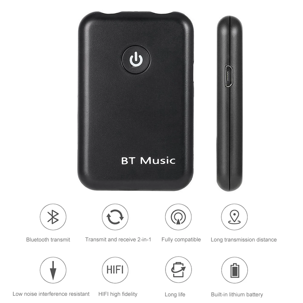 

New Bluetooth Audio Transmitter Receiver 2-in-1 Audio Music Adapter Blutooth Connect to Speaker/Headsets 3.5mm Port Aux Receptor