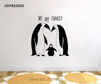 

JOYRESIDE Animal Wall We Are Family Decal Vinyl Sticker Funny Penguins Decor Kids Baby Girl Boy Room Bedroom Design Mural A503