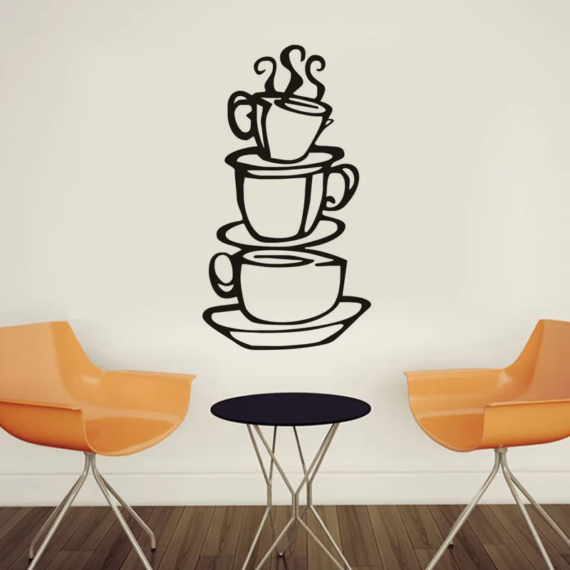 

Muursticker Wall Sticker Coffee Cup Kitchen Home Decoration Waterproof Wallpaper One piece of House Poster