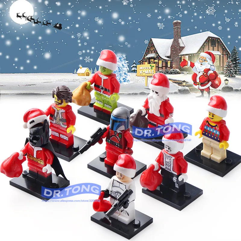 X0154 Weihnachten юнге Figur Джек Скеллингтон Wiley Джокер Бэтмен Джанго Фетт Клон Trooper Bausteine