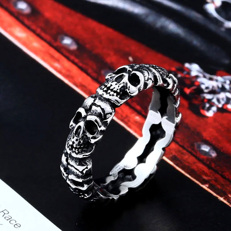 Beier One Piece Sale Unique Thin Skull For Boy And Girl Stainless Steel Lady's Finger Ring BR8-373
