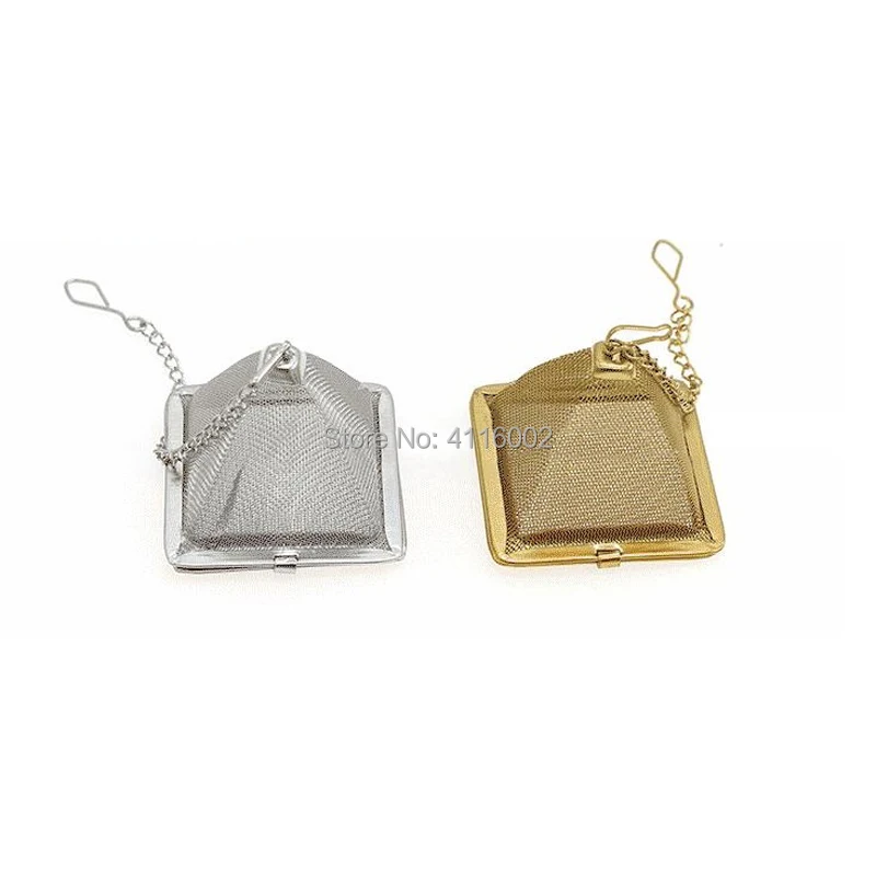 

288pcs/lot Stainless Steel Pyramid Tea Infuser Tea Strainer Loose Teapot Leaf Filter Teaware Tool Accessories