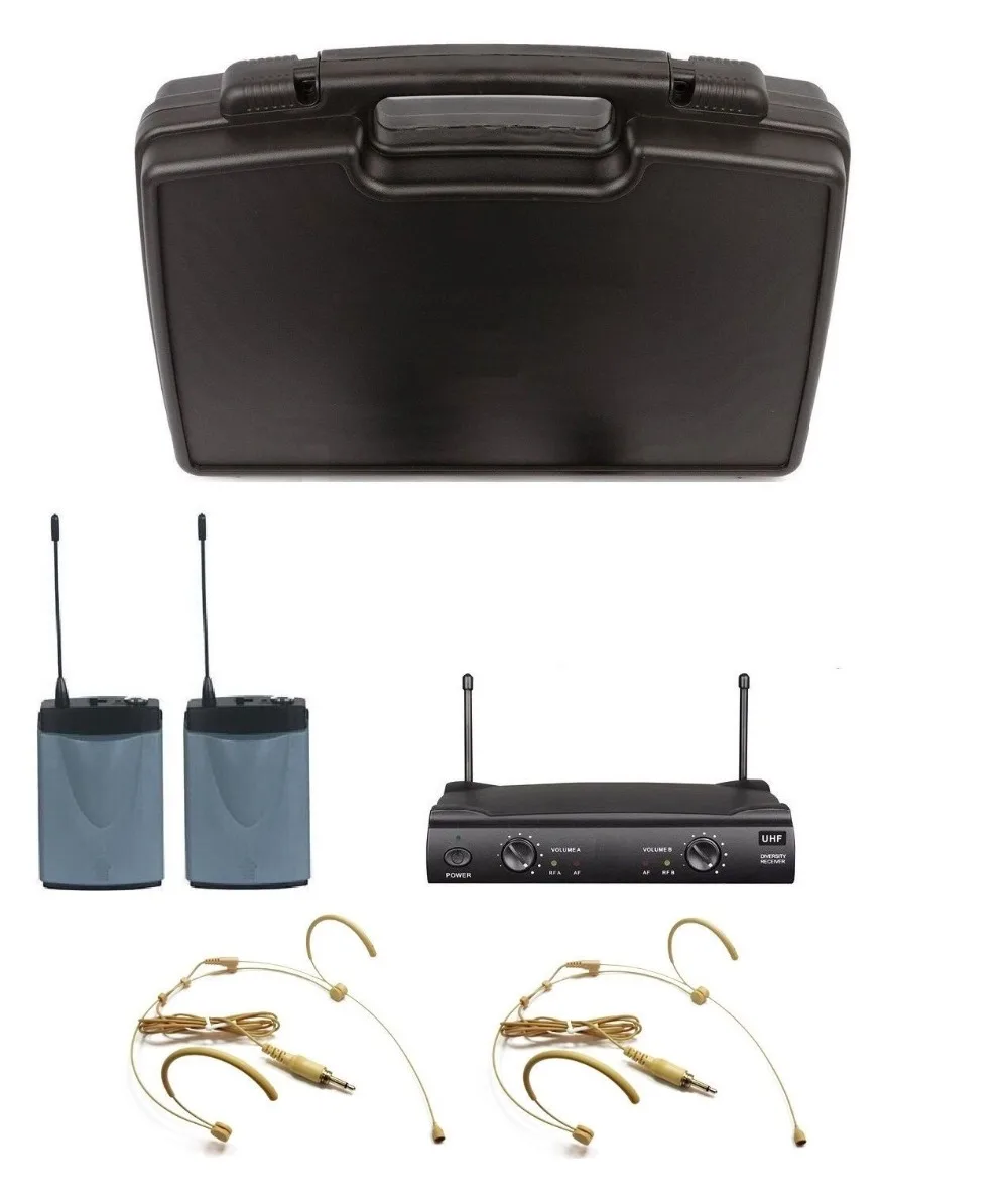 Bolymic PRO UHF Dual Channels Wireless Headset Headworn Microphone