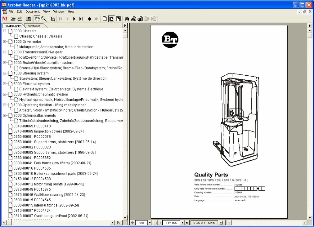 BT Quality Parts PDF parts catalogs -in Software from