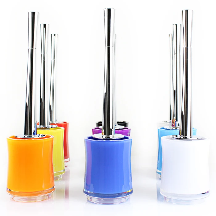 Spirella wire colorful geometry sydney acrylic toilet brush 9in Toilet