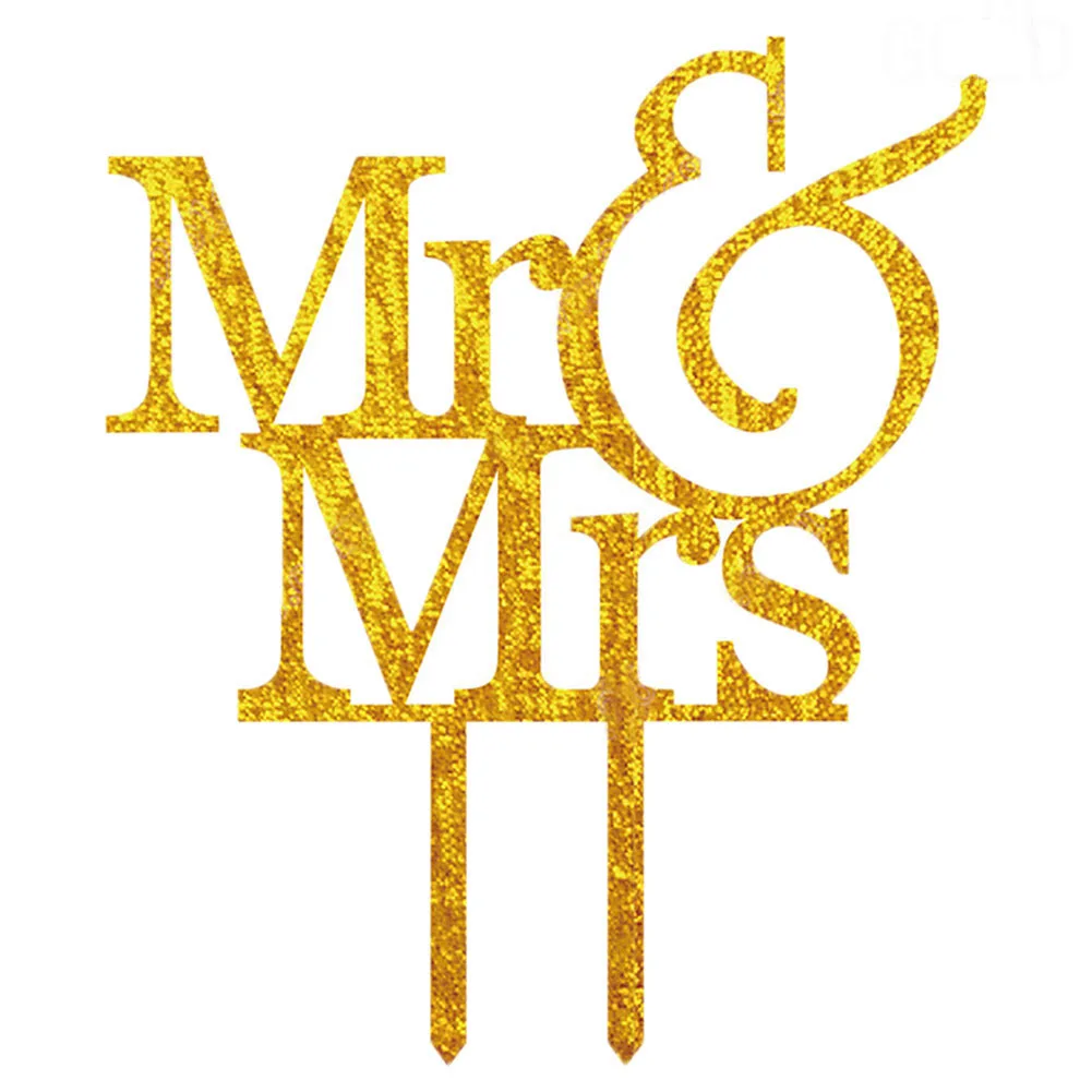 

Mr & Mrs Acrylic Cake Topper Cake Insert Card Wedding Cake Decoration 4 Color