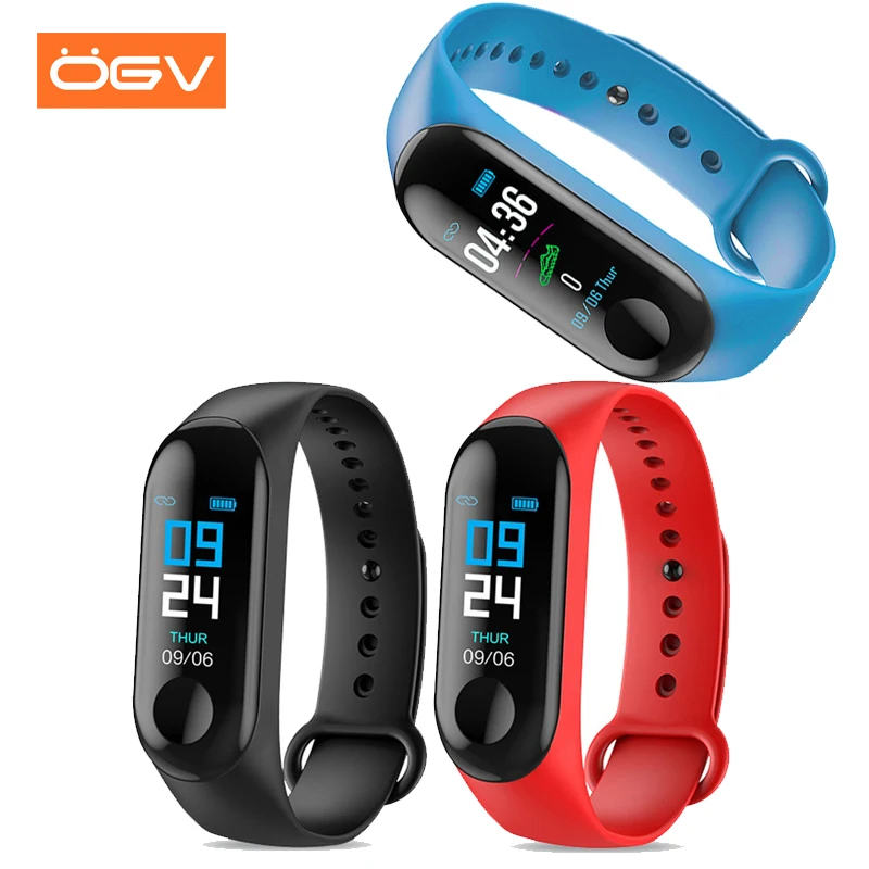 

OGV M3 Fitness Bracelet Blood Pressure &amp Heart Rate Monitor Colorful Touch Screen IP67 Waterproof Smart Bracelet for Men Wo