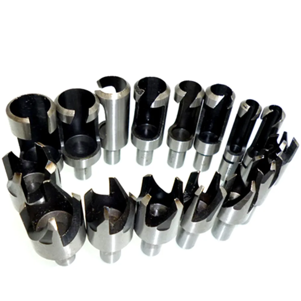 

16pcs Plug Chamfer Wood Cutter Straight Tapered Taper Drill Bit Dowel Maker Cutting Tools 6mm 10mm 13mm 16mm 5/8" 1/2" 3/8" 1/4"
