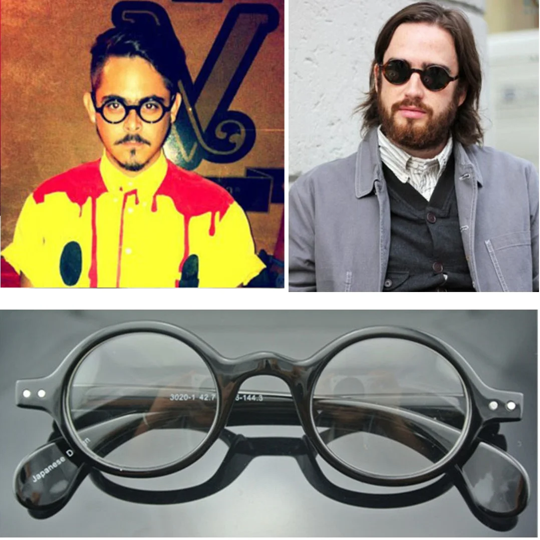 Cubojue, маленькие круглые очки для мужчин, Ретро стиль, оправы для очков, мужские, стимпанк, ботаник, очки по рецепту, ретро очки