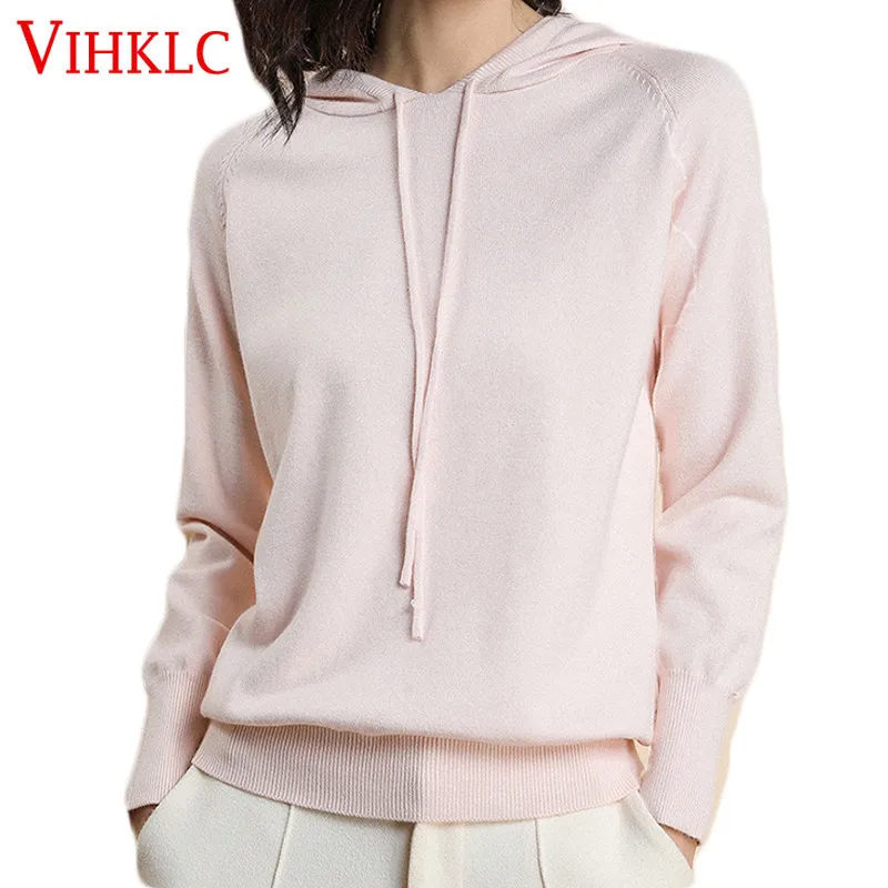 2019 Hoodies Women Brand Female Long Sleeve Solid Color