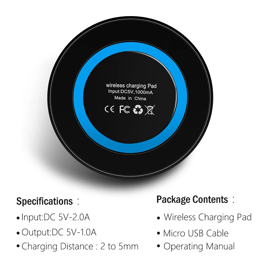 Proelio Mini Qi Wireless Charger USB Charge Pad Charging For iPhone X 8 8 Plus Samsung Galaxy S6 S7 Edge S8 Plus Note 5 8 Nokia (21)